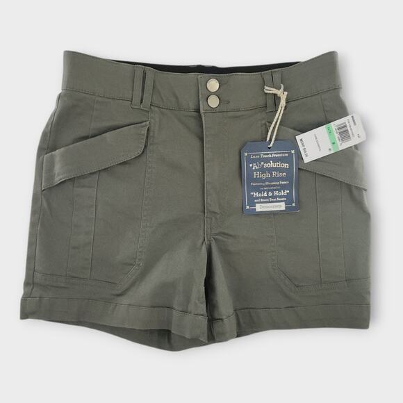 Democracy Shorts Women's 8 Olive Green Ab Solution High-Rise Elastic Waist NWT - Picture 1 of 6